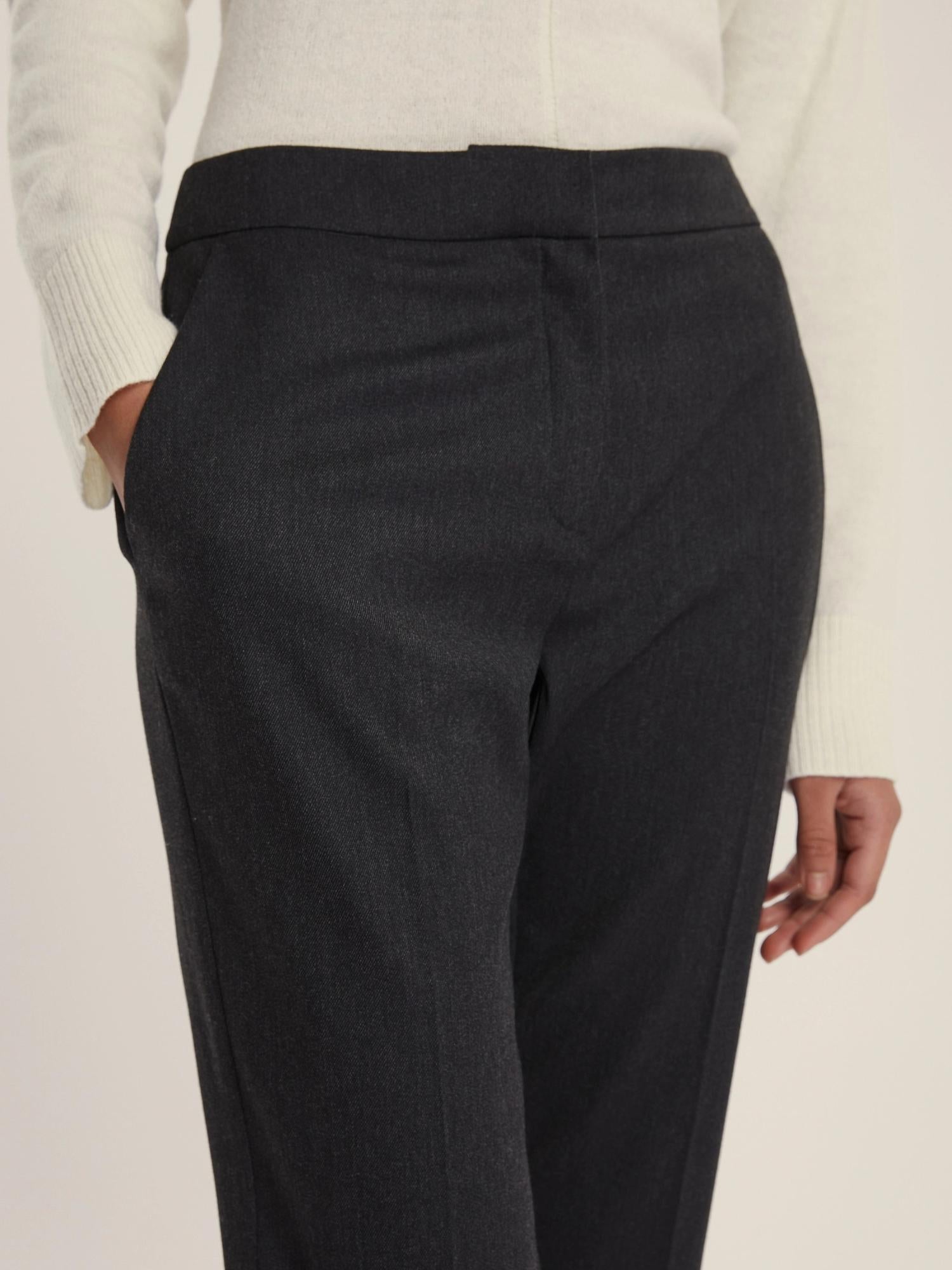 Emme Marella Pantalone dritto in flanella Micron Donna Antracite 2525136271200 005 EMME MARELLA 