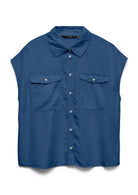 Vera Moda Camicia Donna Bree Blu Denim 10341628 Medium Blue Denim VERO MODA 
