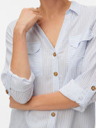 Vero Moda Camicia Donna Brunnera Blue Snow White Vmbumpy 10275283 Brunnera Blue VERO MODA 