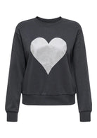 Jaqueline De Yong Felpa Donna Paris Grigia 15221015 Phantom SILVER HEART JACQUELINE DE YONG 