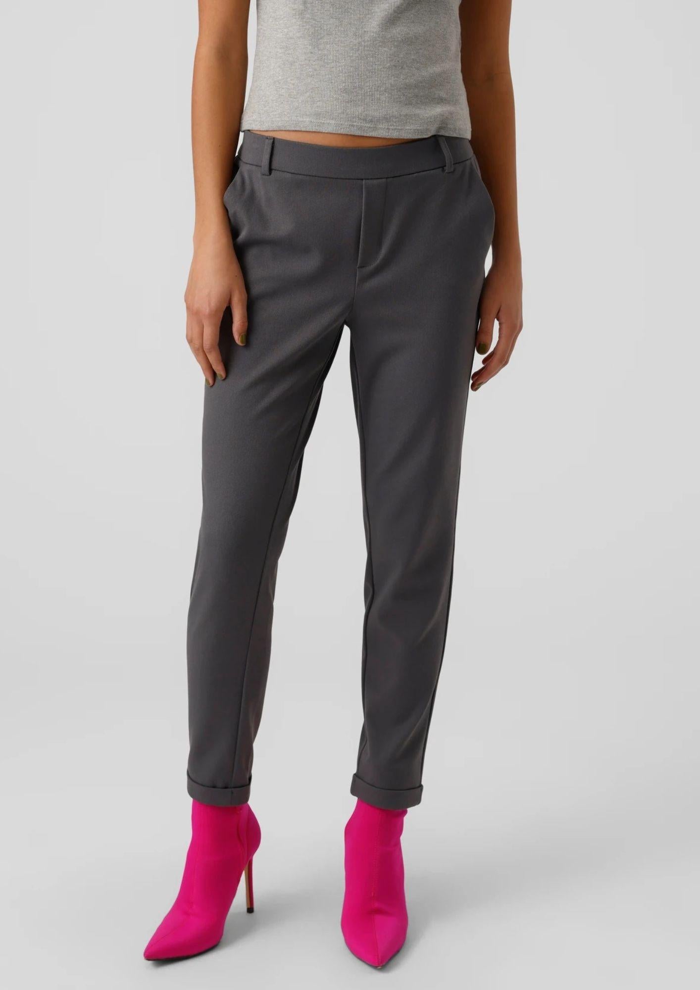 Vero Moda VMMAYA Vita media Pantaloni Donna Grigio Asfalto 10225280 Asphalt VERO MODA 