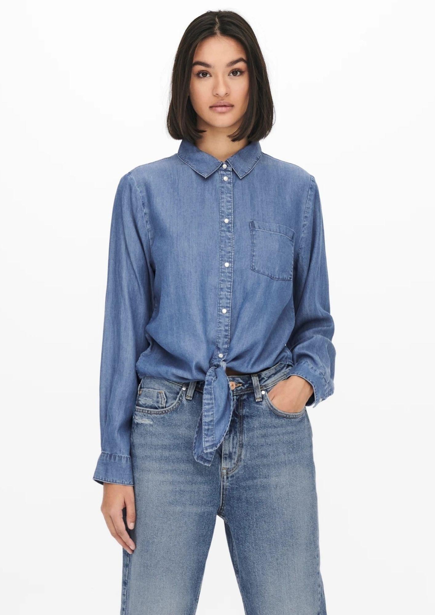 Jacqueline De Yong Camicia Donna Jasper Blu Medio Denim 15252957 Medium Blue Denim JACQUELINE DE YONG 