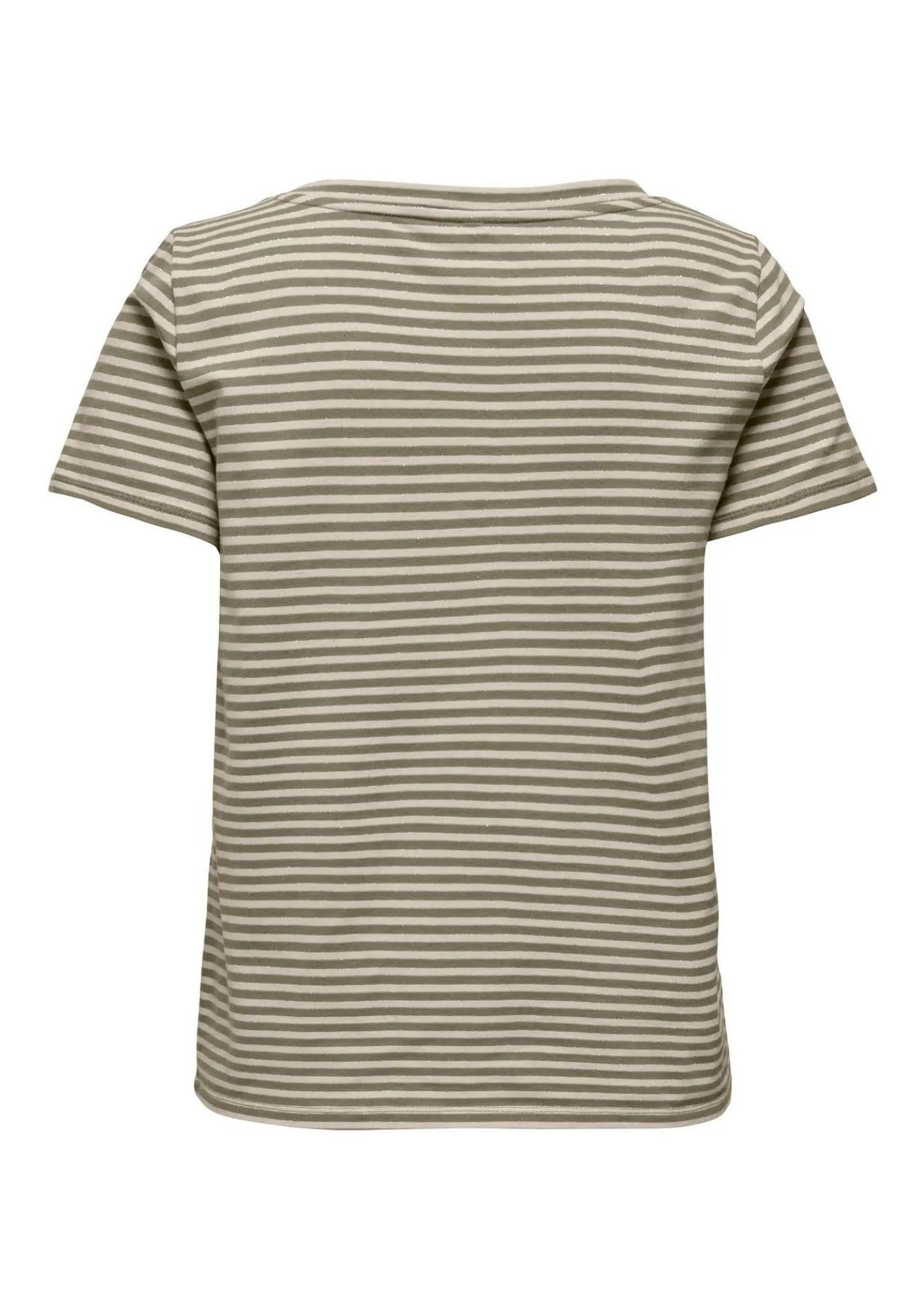 Only T-Shirt Donna Venus Verde e Grigio Betulla 15368929 Mermaid Oatmeal ONLY 