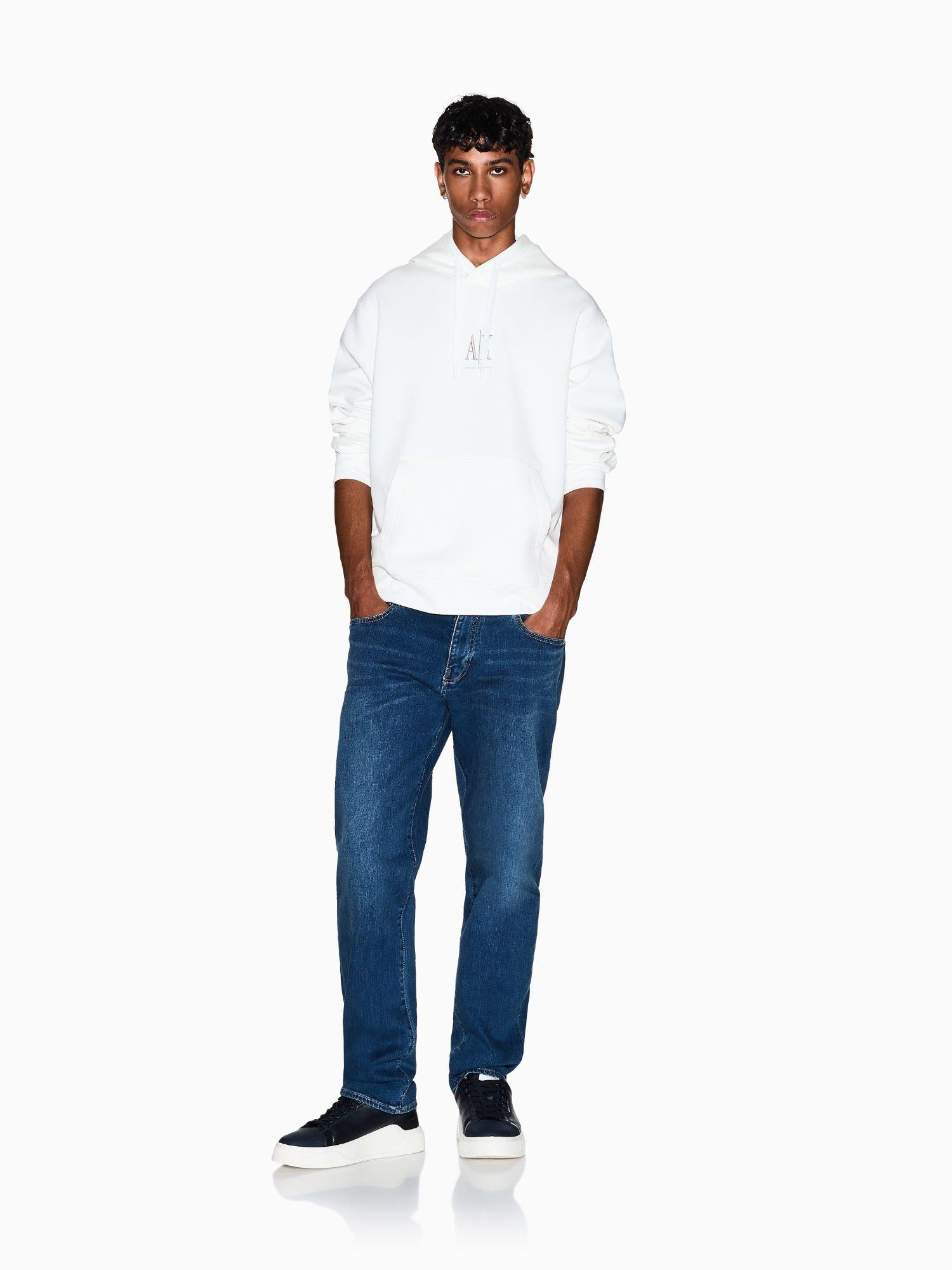 Armani Exchange Felpa con cappuccio con logo ricamato Uomo Bianco XM000369 AF10818 U0009 ARMANI EXCHANGE 