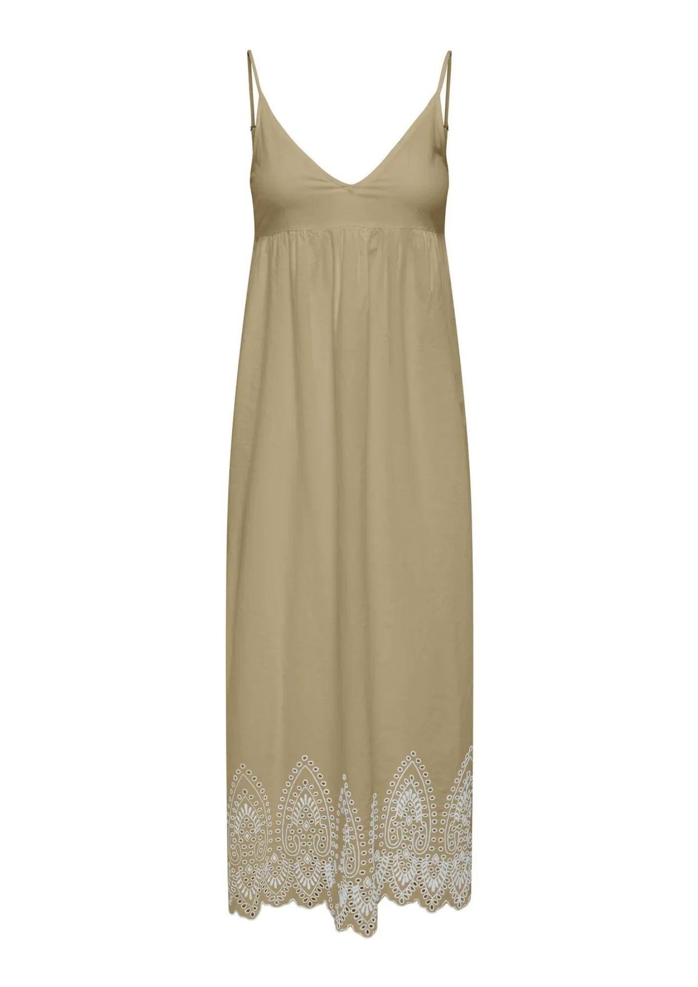Only Abito Donna Tullum Verde Oliva 15369128 Olive Gray BRIGHT WHITE EMB ONLY 