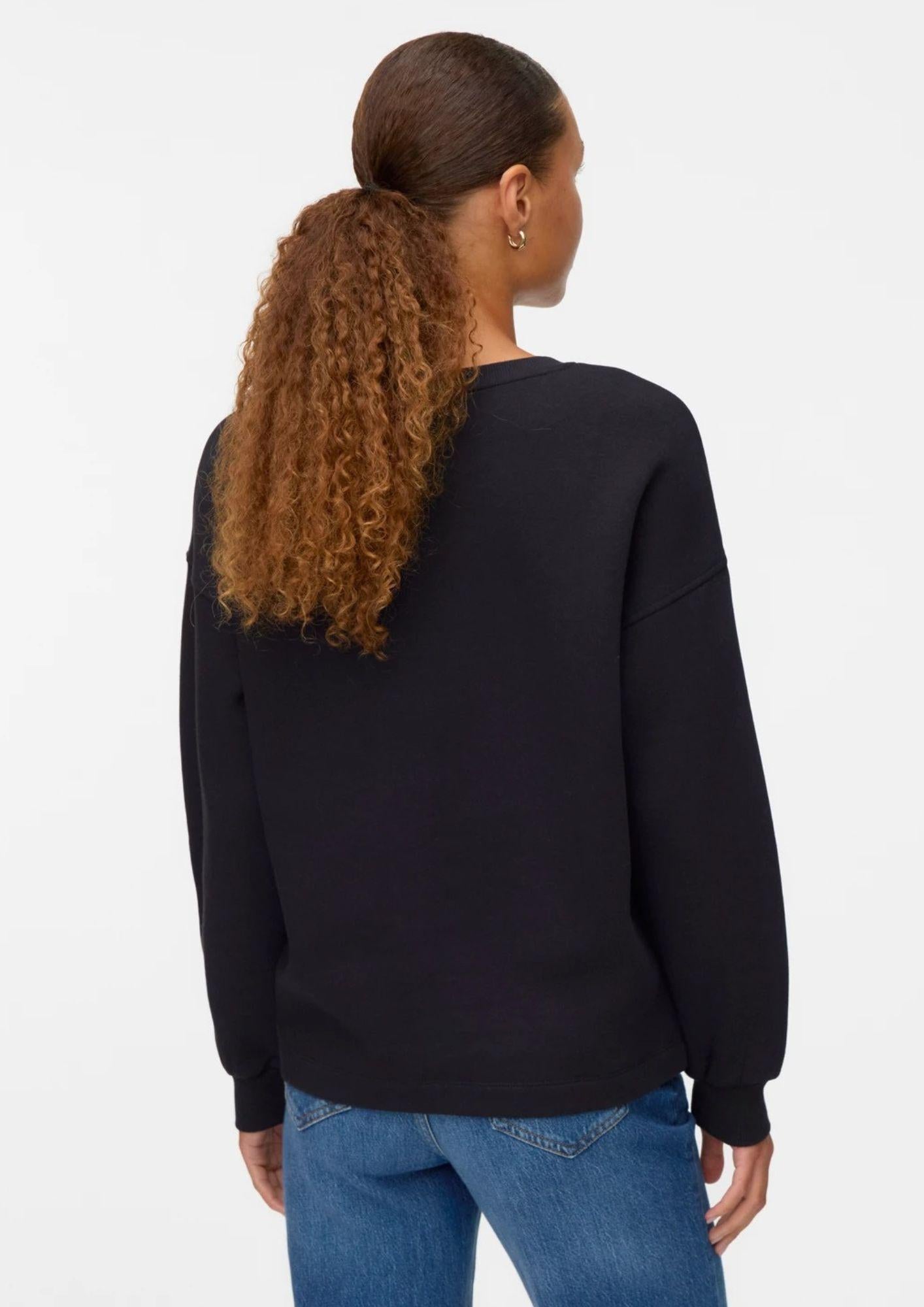 Vero Moda Felpa Donna Fatilda Nera 10333582 Black TONE-IN-TONE PEARLS VERO MODA 