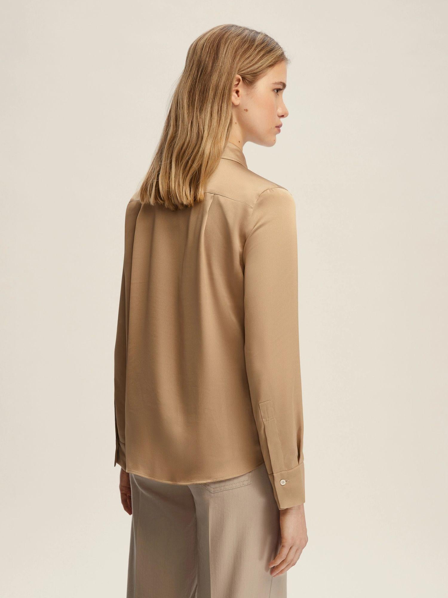 Emme Marella Camicia In Raso Martellato Donna Fleres Miele 2525116042200 003 EMME MARELLA 