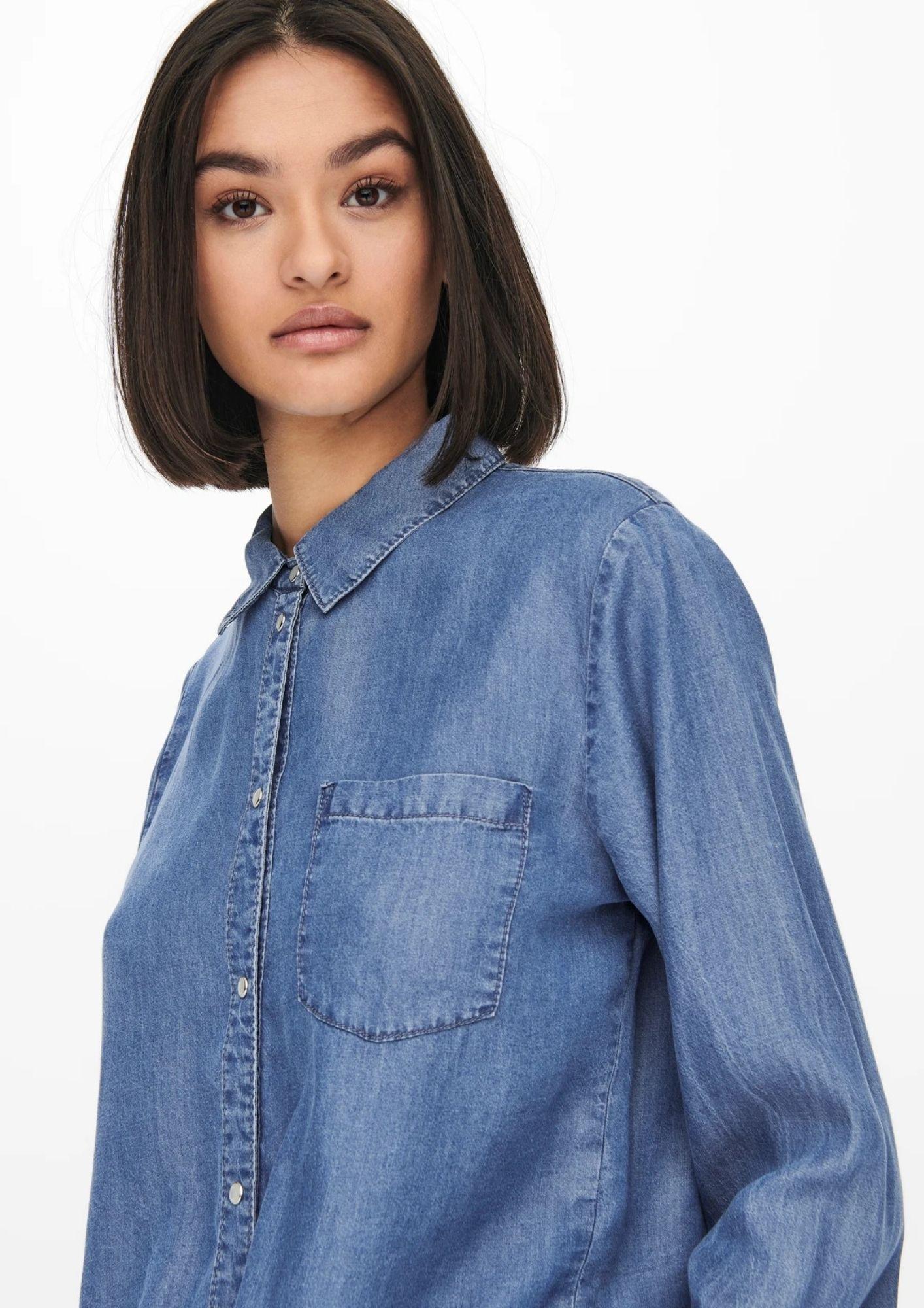 Jacqueline De Yong Camicia Donna Jasper Blu Medio Denim 15252957 Medium Blue Denim JACQUELINE DE YONG 