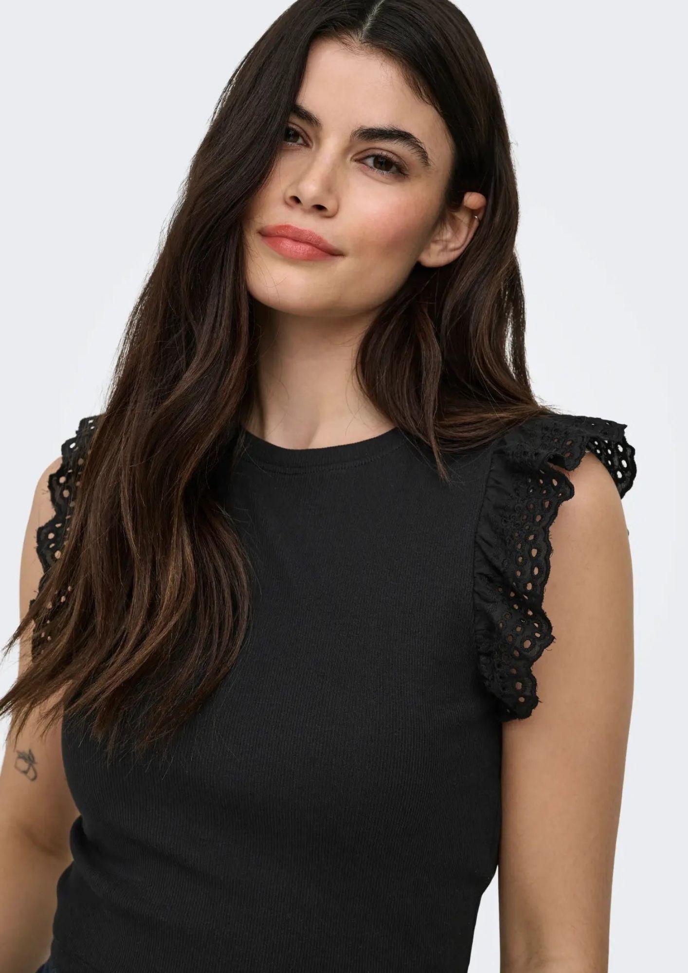 Only Top Donna Mathilda Nero 15308890 Black ONLY 
