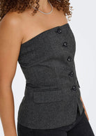 Only Gilet Donna Marine Grigio Scuro 15357612 Dark Grey Melange ONLY 