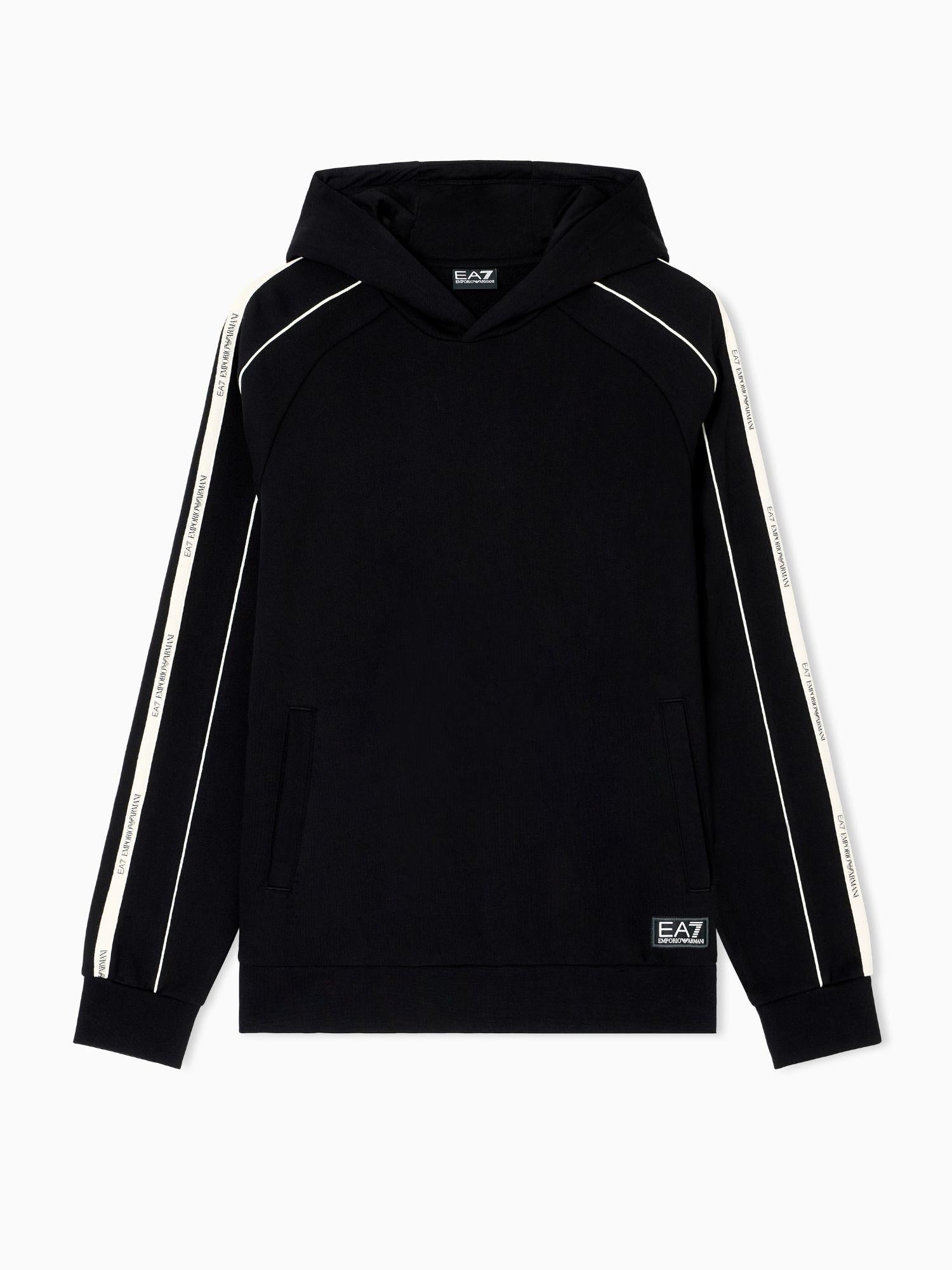 EA7 Emporio Armani Felpa con cappuccio Logo Series in misto cotone Uomo Nero 7M000972 AF10377 UC001 EA7 EMPORIO ARMANI 