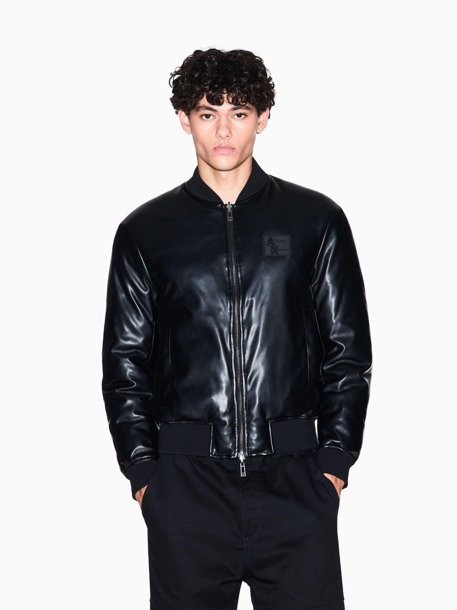 Armani Exchange Giacca bomber tessuto lucido Uomo Nero XM001104 AF16647 UC001 ARMANI EXCHANGE 