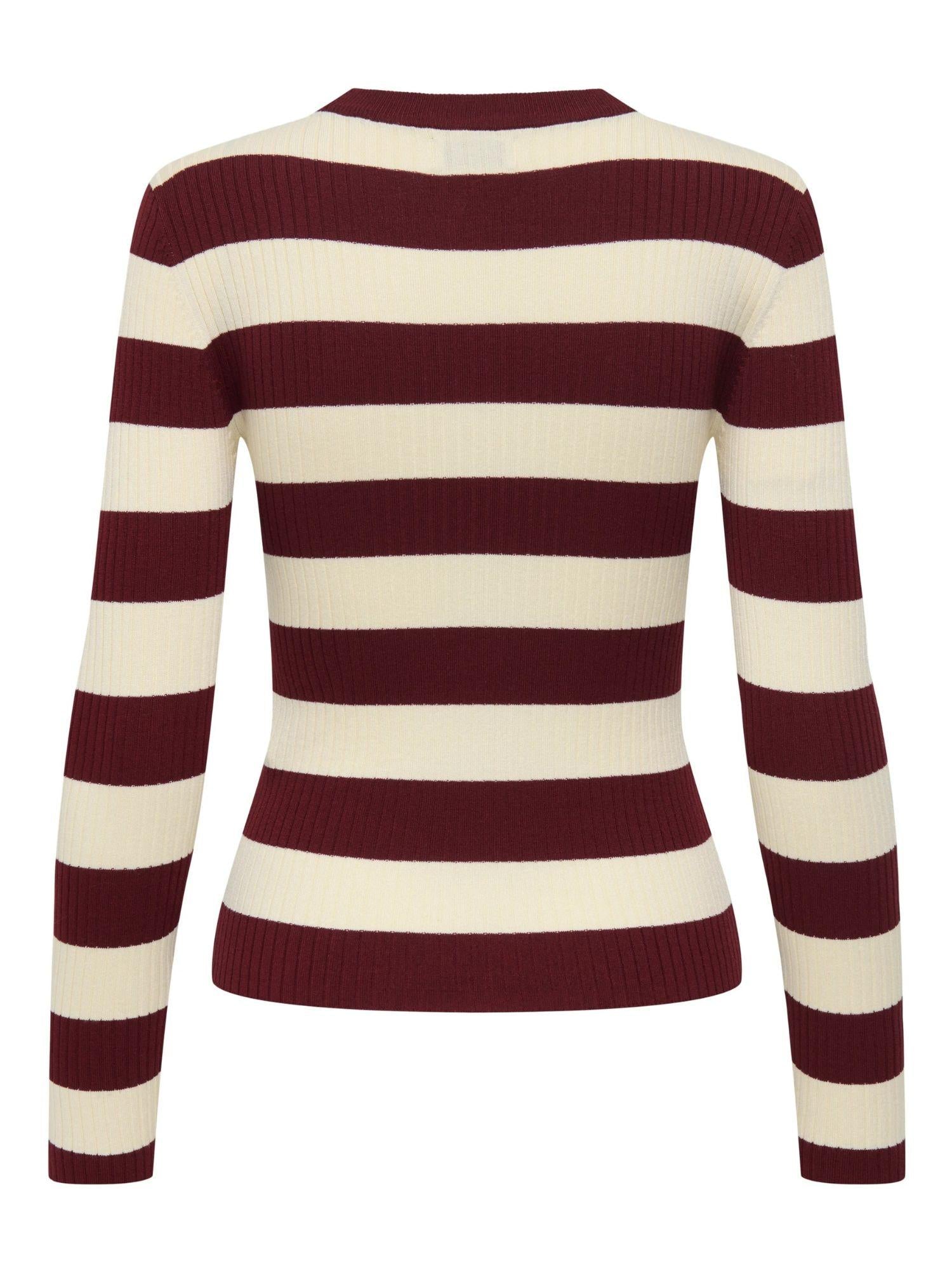 Jacqueline De Yong Maglione Donna Plum Cabernet Eggnog Stripes 15277223 Cabernet W EGGNOG STRIPES JACQUELINE DE YONG 