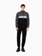 EA7 Emporio Armani Tuta Athletic Colour Block in misto cotone organico ASV Uomo Nero Asfalto 7M000941 AF10377 MC165 EA7 EMPORIO ARMANI 