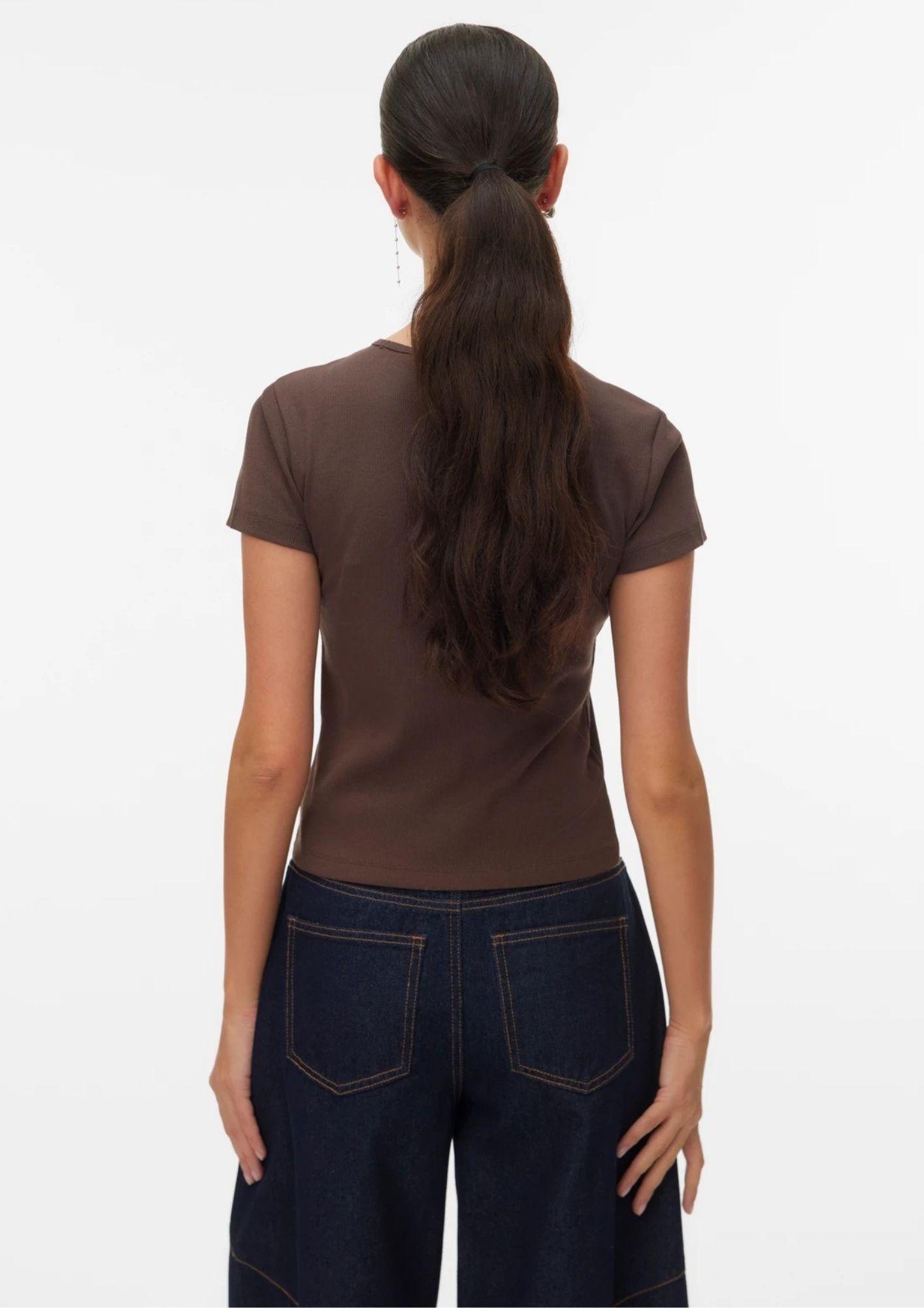 Vero Moda T-Shirt Donna Chloe Marrone Cioccolata 10306894 Chocolate Martini VERO MODA 