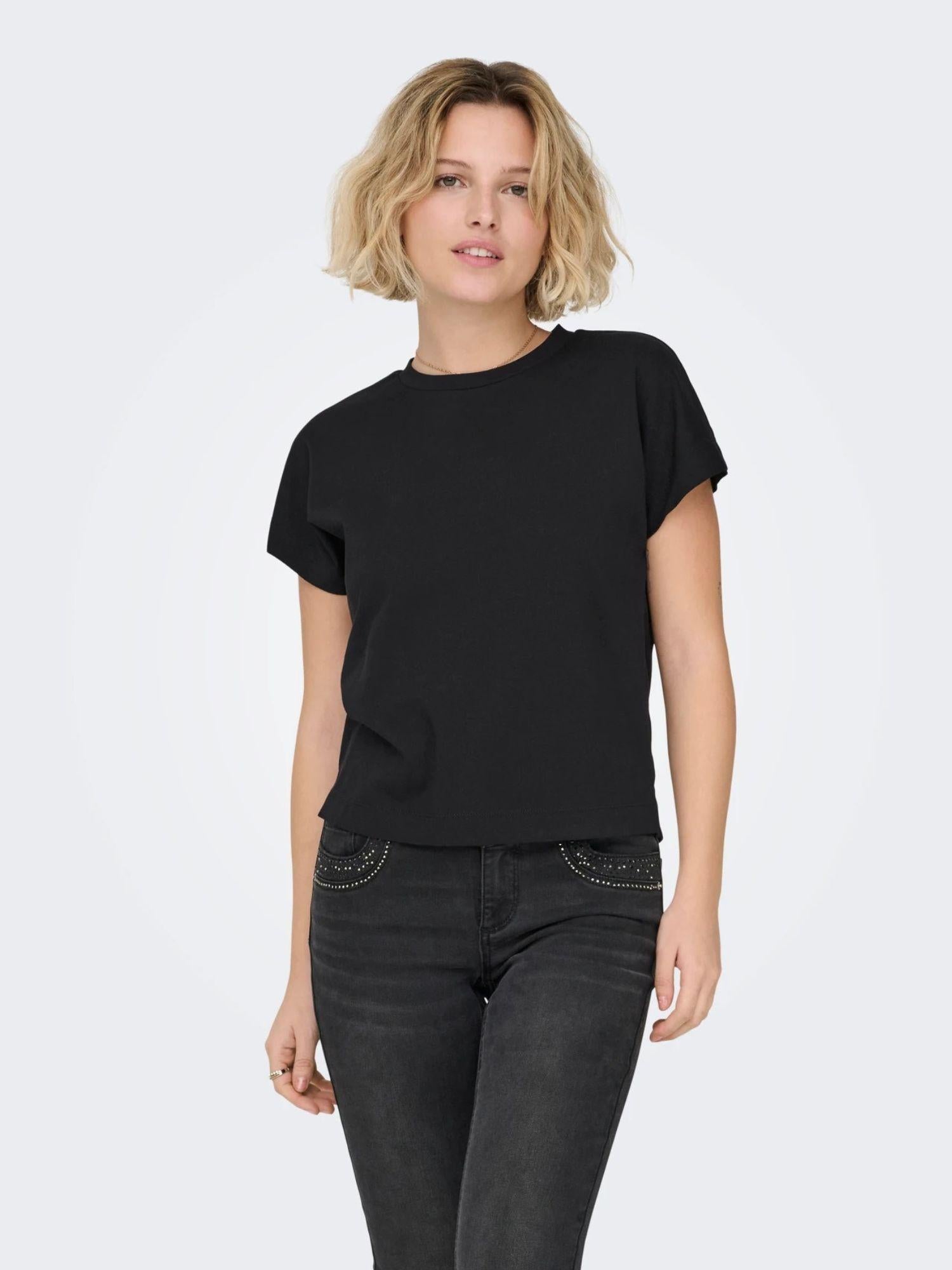 Only T-Shirt Donna Nero Onlerica 15308926 Black ONLY 