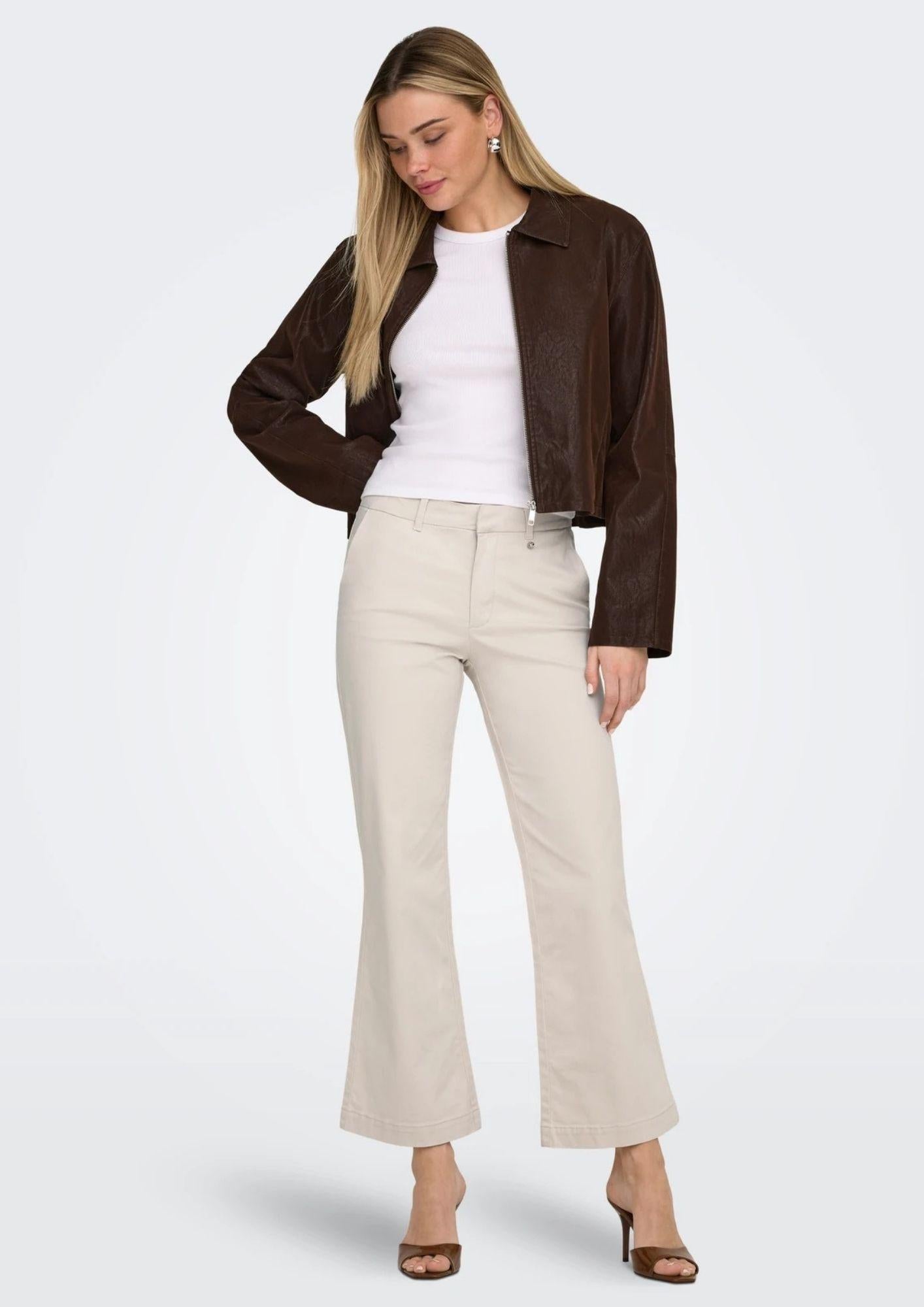 Only Pantalone Donna Stella Grigio Pomice 15364098 Pumice Stone ONLY 
