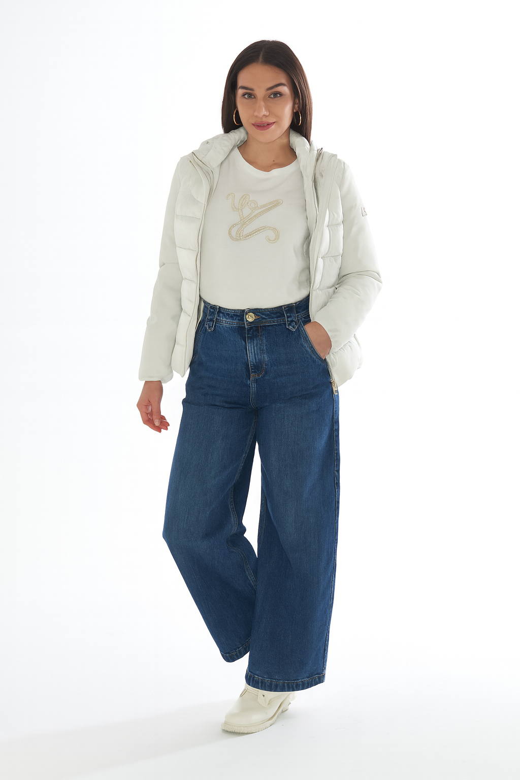 Yes Zee Giubbino Donna Avorio J045 M800 0157 YES ZEE 