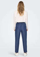 Only Pantalone Donna Poptrash Blu Denim Scuro 15342874 Dark Blue Denim ONLY 