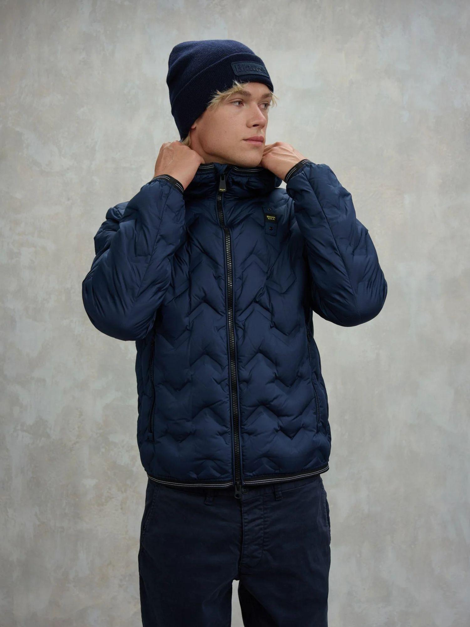 Blauer Piumino ad angoli Piery Uomo Blu interno tabacco BLUC03233 7308 888 BLAUER 