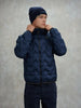 Blauer Piumino ad angoli Piery Uomo Blu interno tabacco