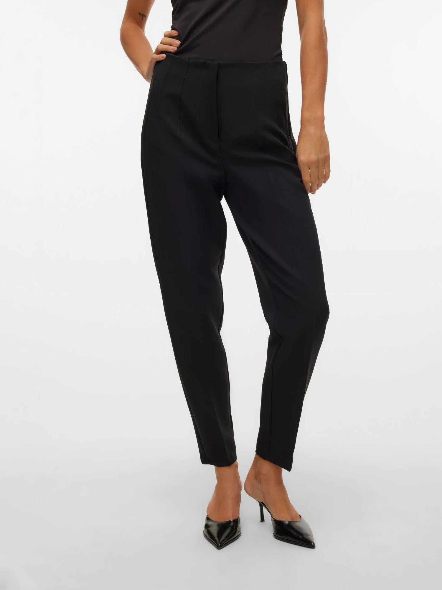 Vero Moda Pantaloni Donna Lina A Vita Alta Nero 10309140 BLACK VERO MODA 