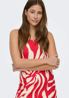 Only Abito Donna Sakura Bianco Rosso 15366893 Barbados Cherry ONLY 