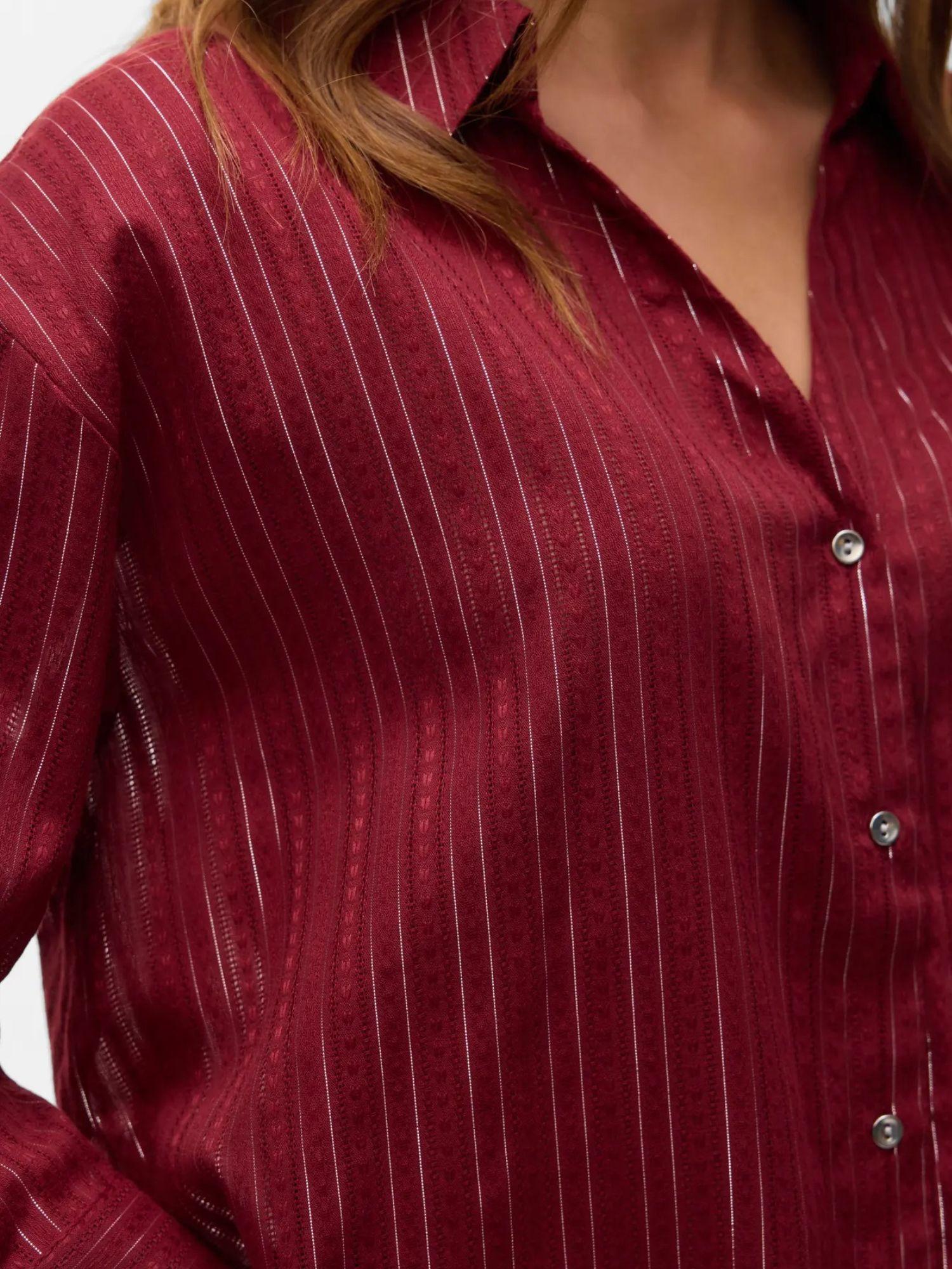 Vero Moda Camicia Donna Olla Maniche 3/4 Syrah Silver Lurex 10329382 Syrah VERO MODA 