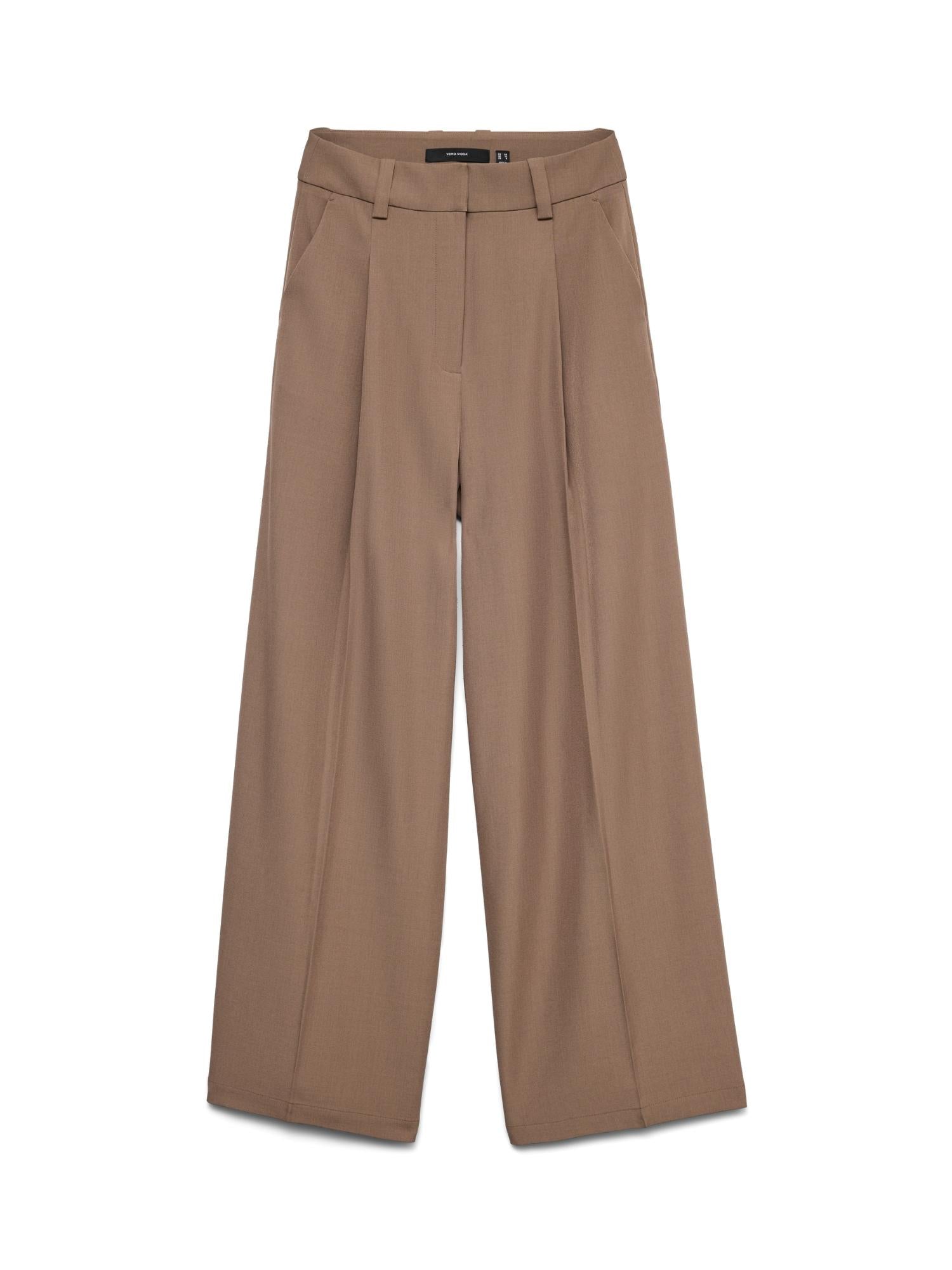 Vero Moda Pantaloni Donna Alessia A Vita Alta Pine Bark 10341298 Pine Bark VERO MODA 