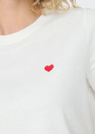 Jacqueline De Yong T-Shirt Donna Pisa Bianca con Cuore 15298612 Cloud Dancer BITTERSWEET HEART JACQUELINE DE YONG 