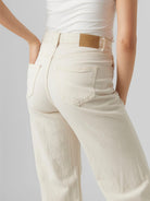 Vero Moda Jeans Donna Wide Fit Ecru VMTessa 10287303 Ecru VERO MODA 