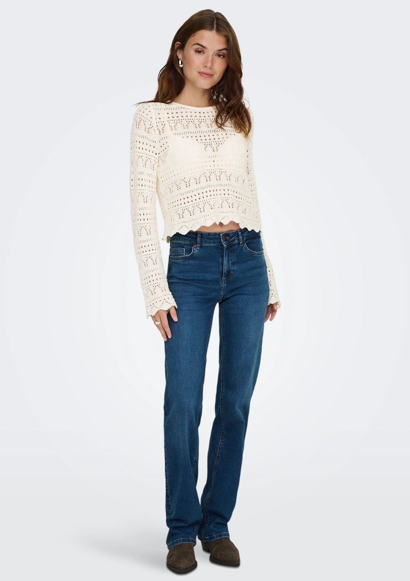 Only Pullover Donna Elke Bianco 15363049 Birch ONLY 