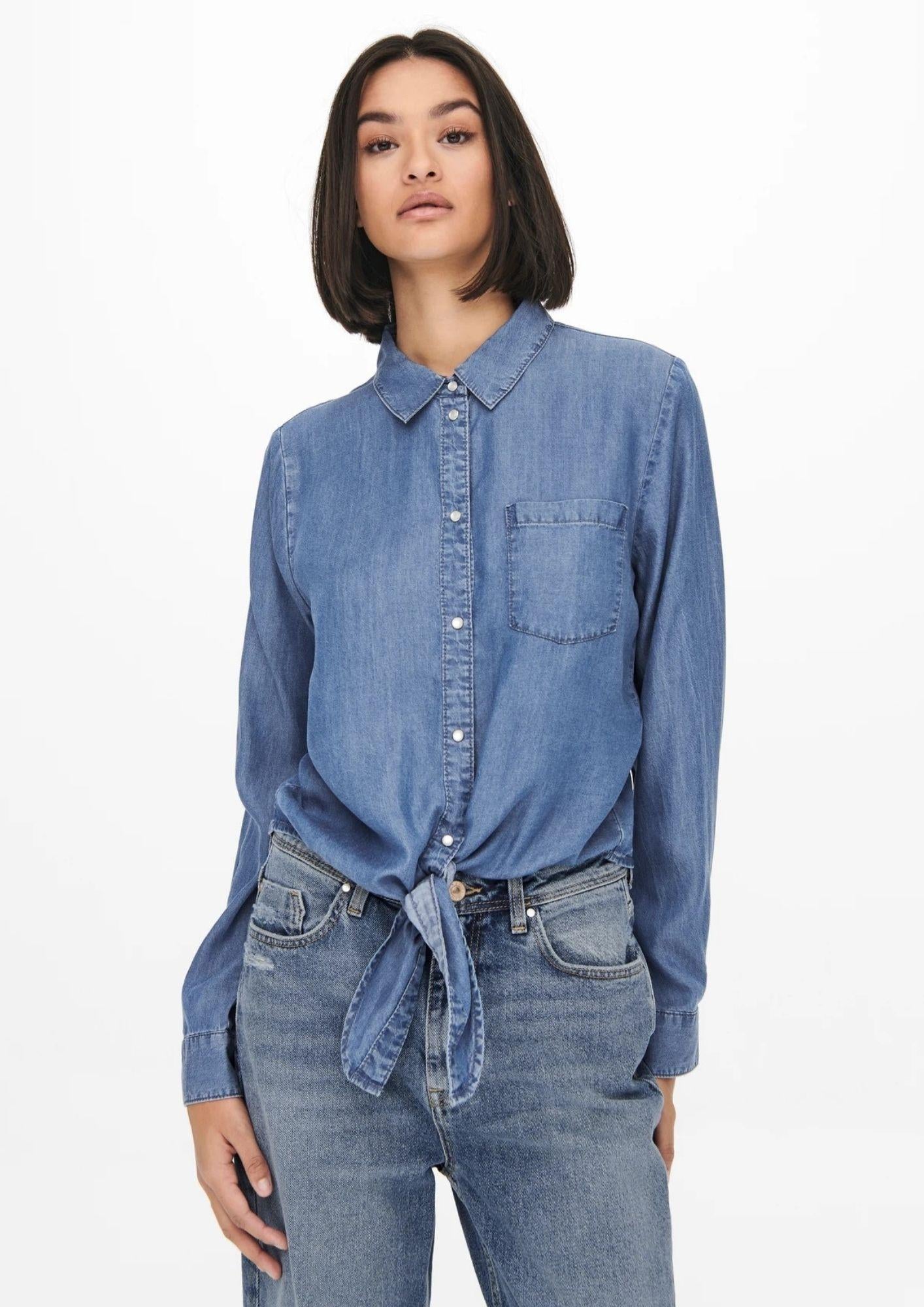 Jacqueline De Yong Camicia Donna Jasper Blu Medio Denim 15252957 Medium Blue Denim JACQUELINE DE YONG 