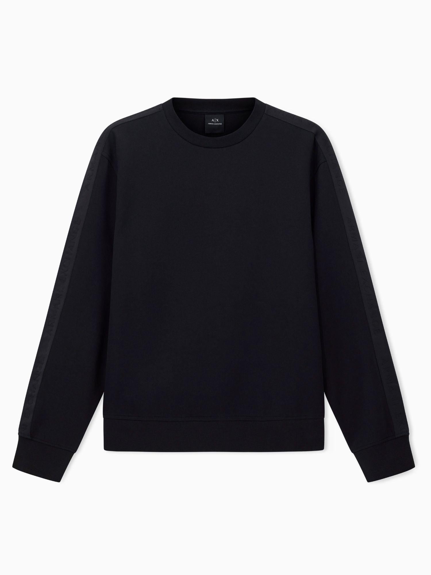 Armani Exchange Felpa Girocollo con Bande Logate Uomo Nera XM001296 AF10818 UC001 ARMANI EXCHANGE 