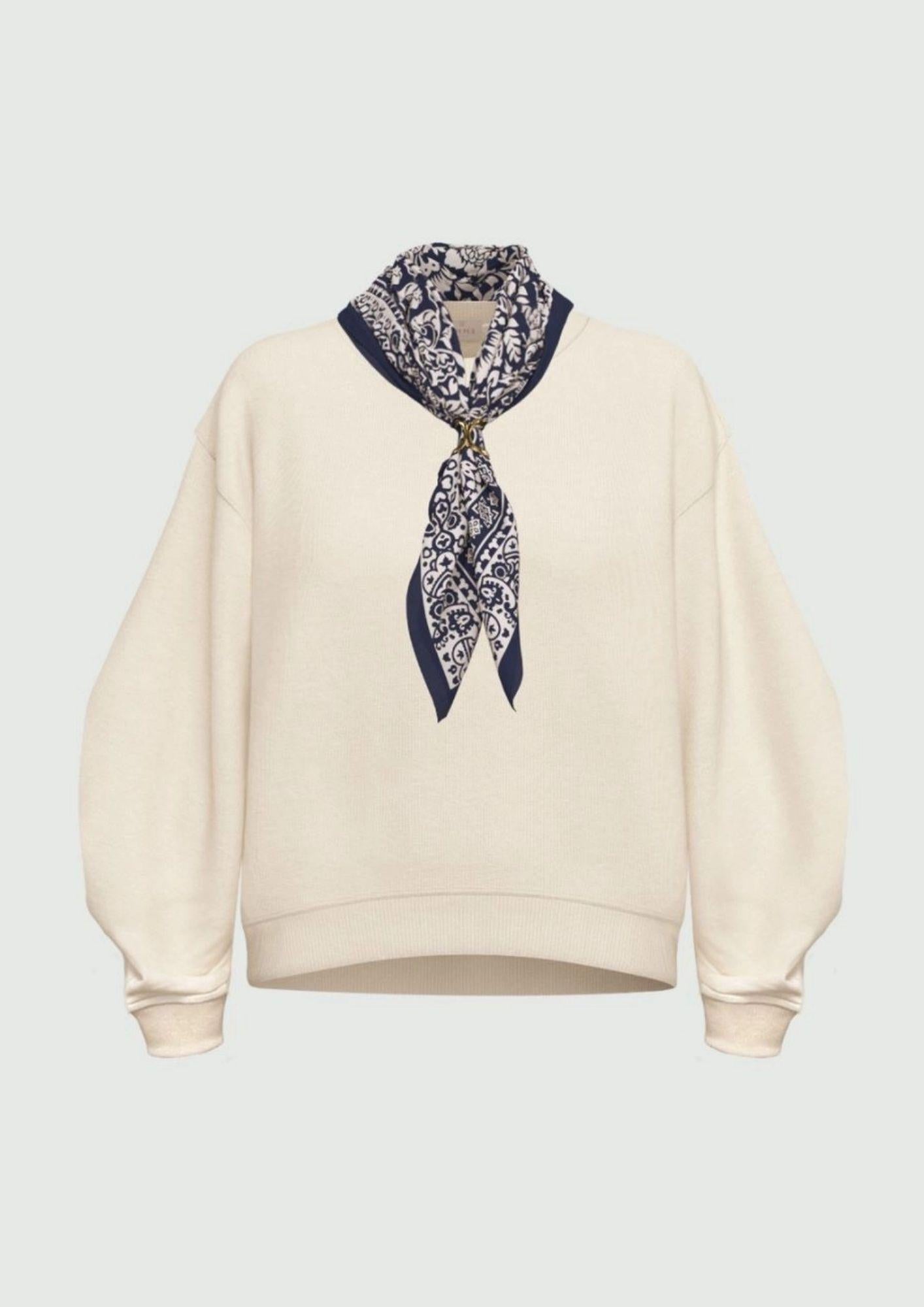 Emme Marella Felpa Donna Emigala Bianco Lana 2615921014200 001 EMME MARELLA 