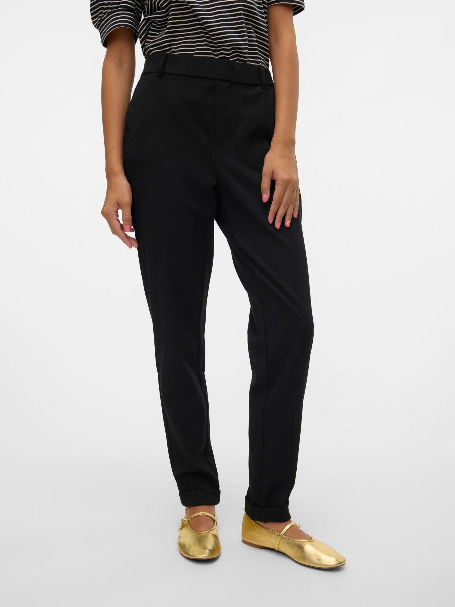 Vero Moda Pantaloni Donna Maya A Vita Media Nero 10225280 Black VERO MODA 