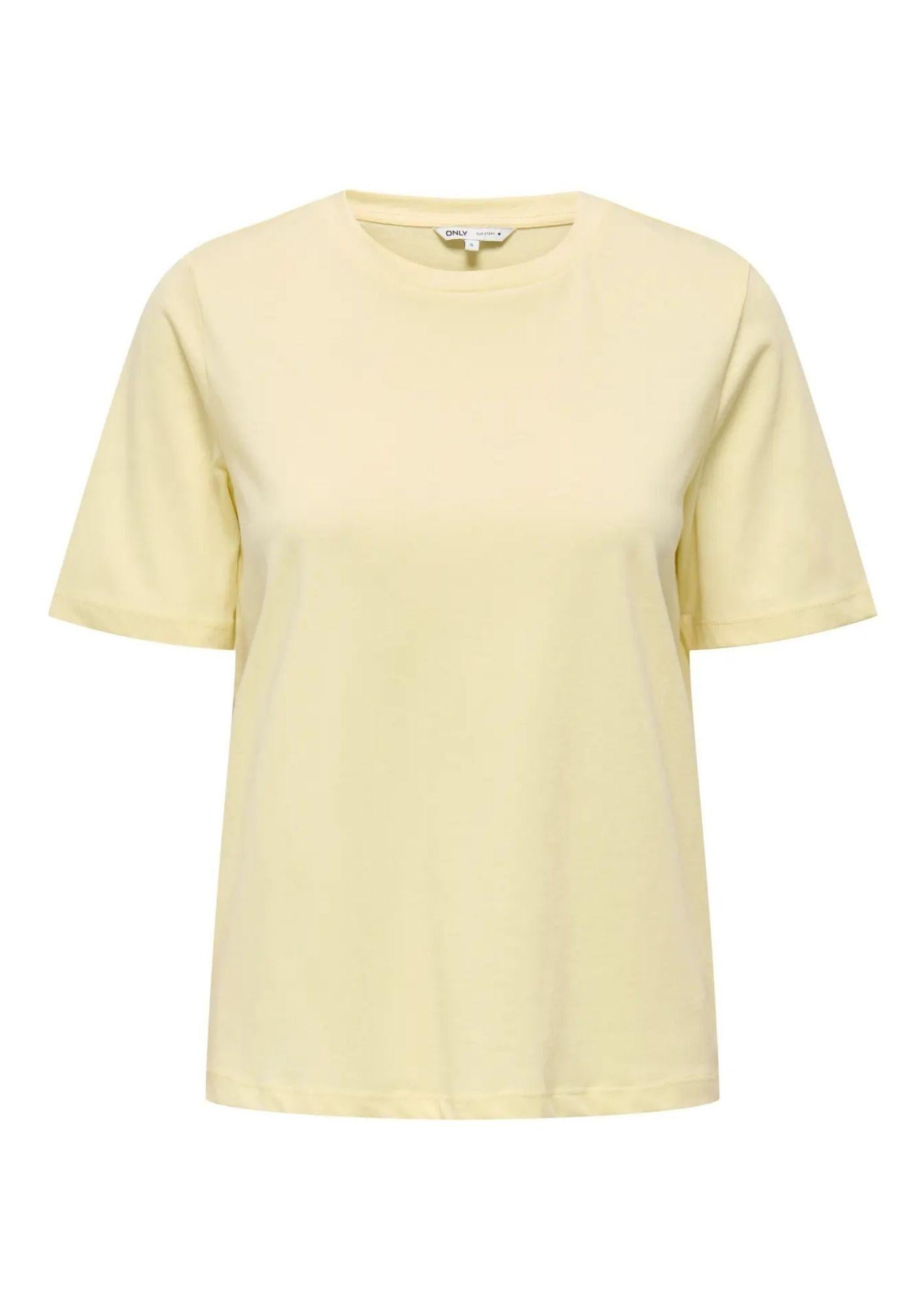 Only T-Shirt Donna Cashmere Giallo Onlonly 15270390 Double Cream ONLY 