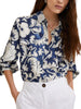 Emme Marella Camicia Donna Morena Blu Fiore