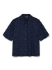 Camicia Maniche Corte Donna Blu