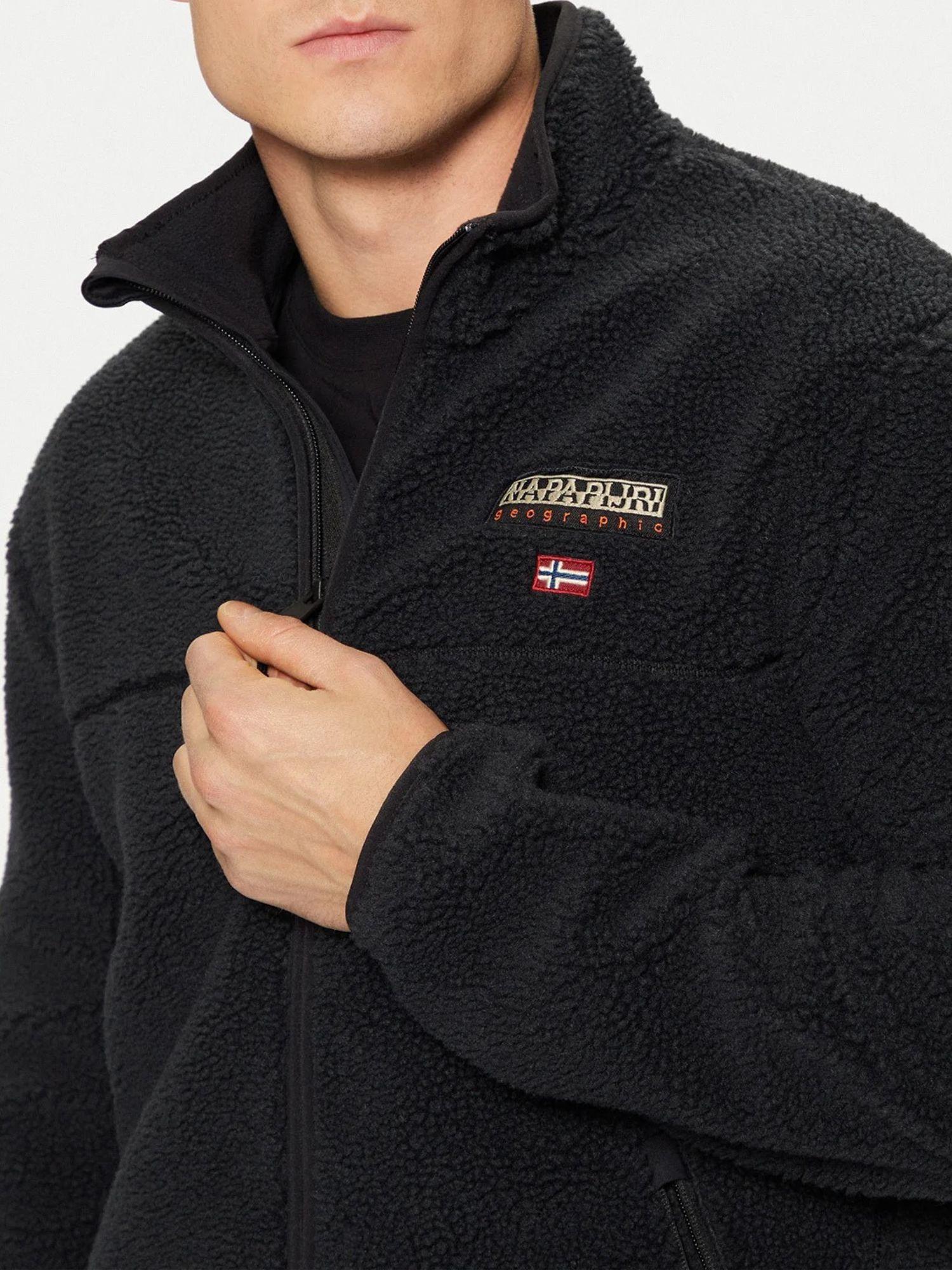 Napapijri Felpa Uomo di pile con zip Tynik Nero NP0A4IA9 041 NAPAPIJRI 