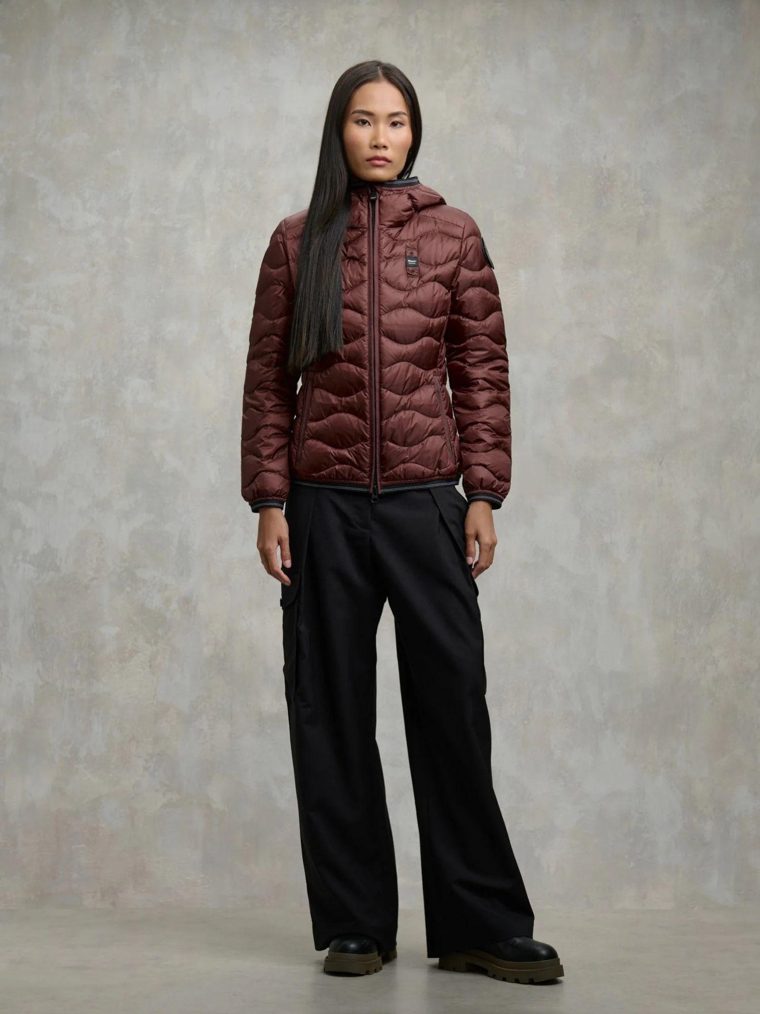 Blauer Piumino ad onde Camelia Donna Rosso interno lontra BLDC03095 6047 50A BLAUER 