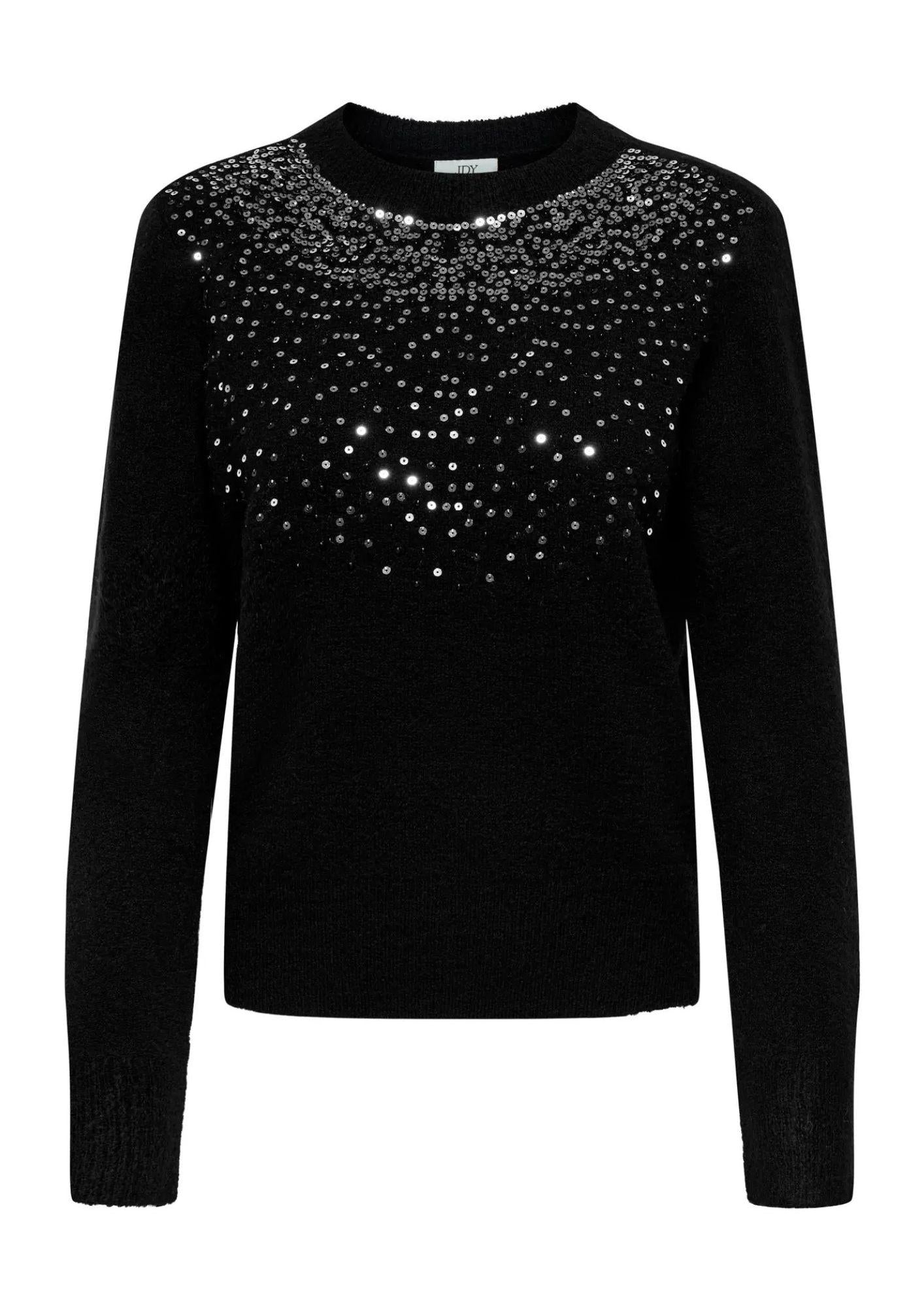 Jaqueline De Yong Pulover Donna Amina Nero 15359708 Black DTM SEQUINS JACQUELINE DE YONG 