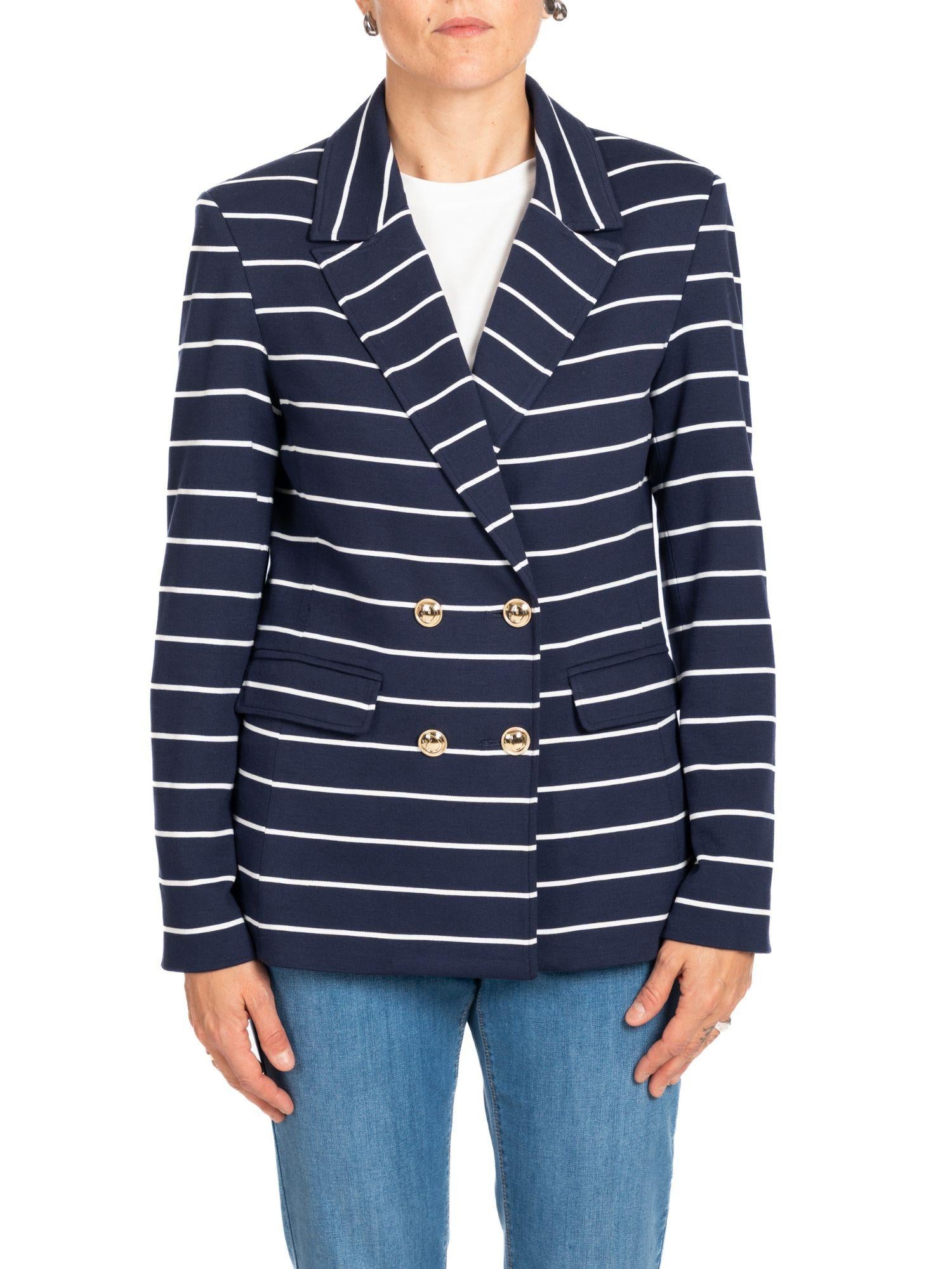 Diana Gallesi Giacca Donna Blu e Bianca R211R002312N 01 DIANA GALLESI 
