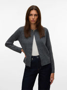 Vero Moda VMMARINA Cardigan in Maglia Donna Grey Dark Grey Melange 10331339 Dark Grey Melange VERO MODA 