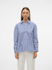 Women's Shirt White Blue Striped