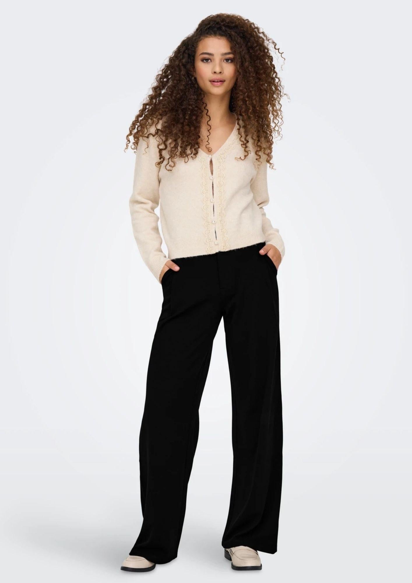 Jacqueline De Yong Pantalone Donna Geggo Nero 15330419 Black JACQUELINE DE YONG 
