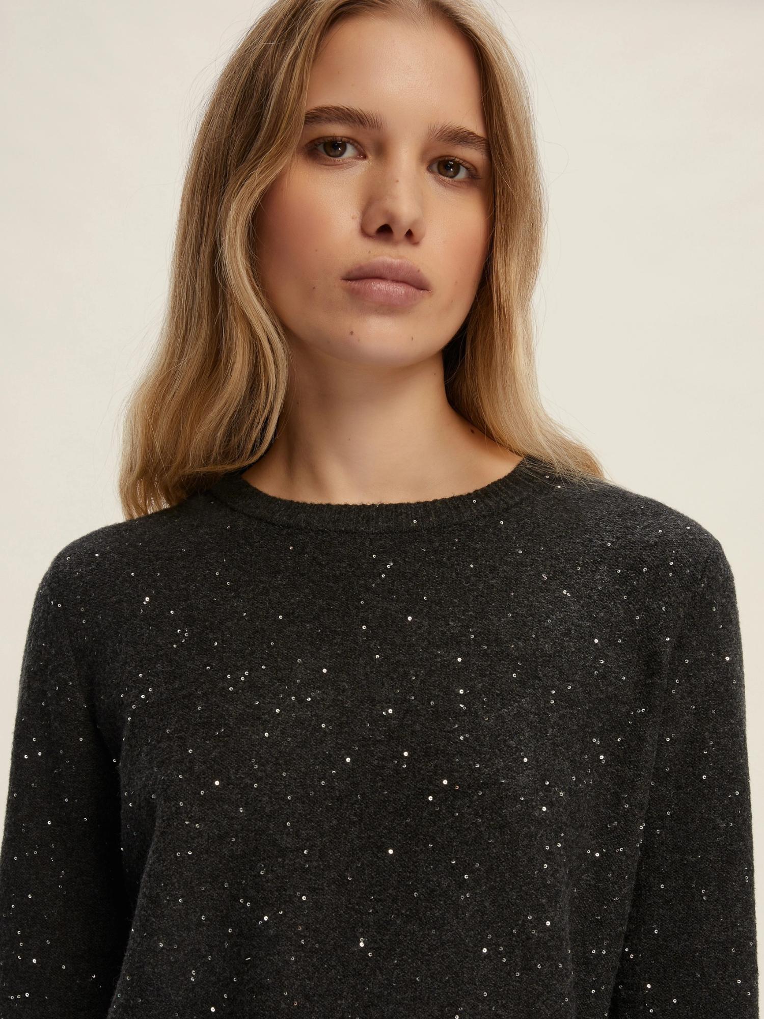 Emme Marella Maglia in filato comfy con paillette Ruth Donna Grigio Scuro 2525366352200 005 EMME MARELLA 