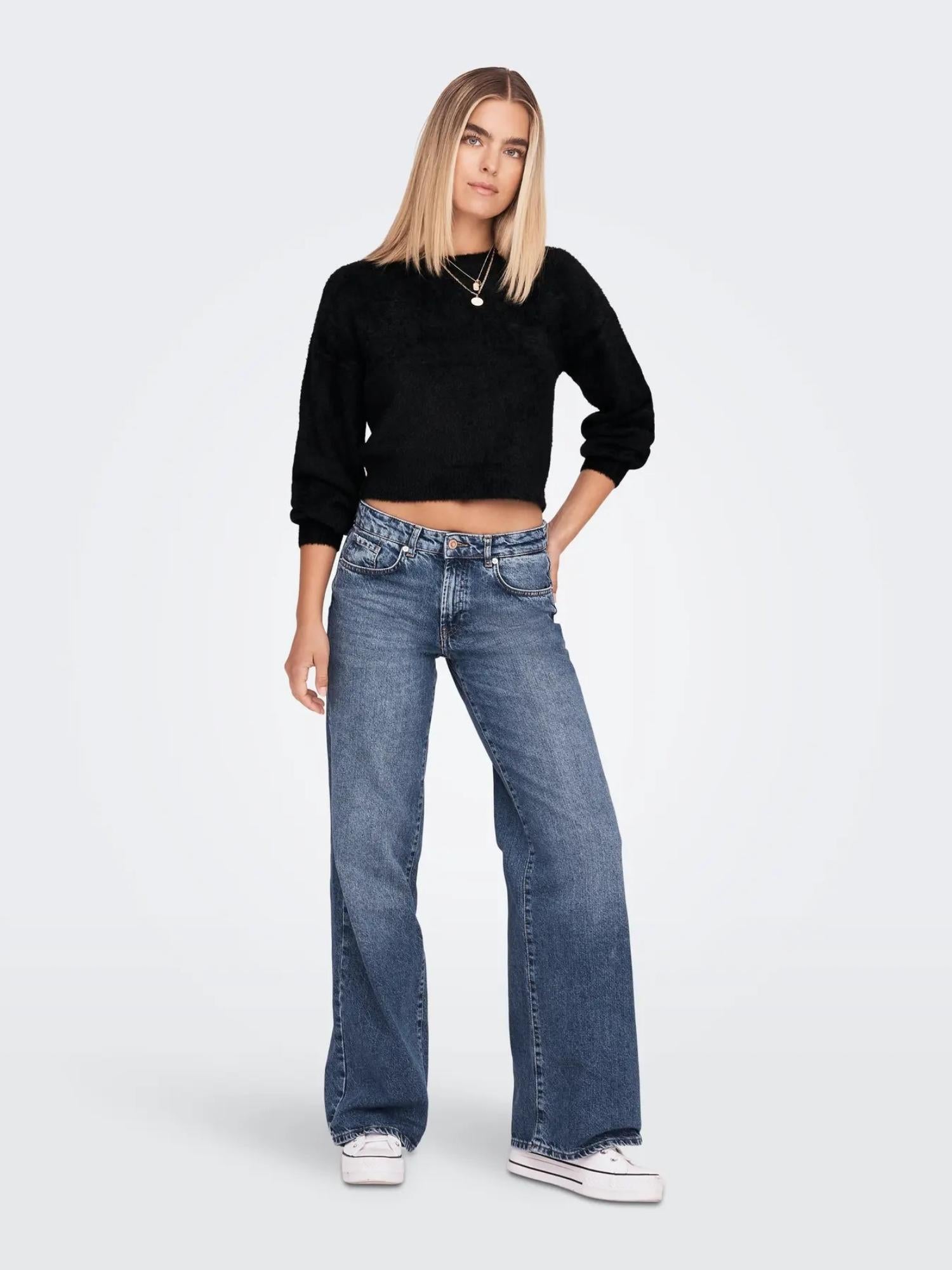 Only Maglione Donna Piumo Nero 15235973 Black ONLY 