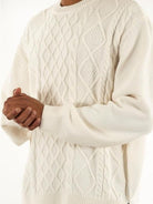 Armani Exchange Maglione Uomo Bianco Lavorazione Intrecciata XM001331 AF13776 U0009 ARMANI EXCHANGE 