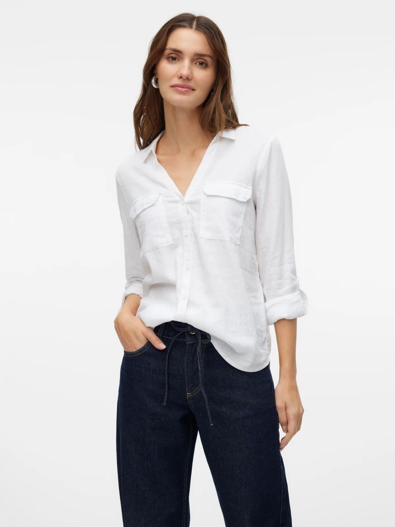 Vero Moda Camicia Donna Linn Bianca 10308407 Snow White VERO MODA 